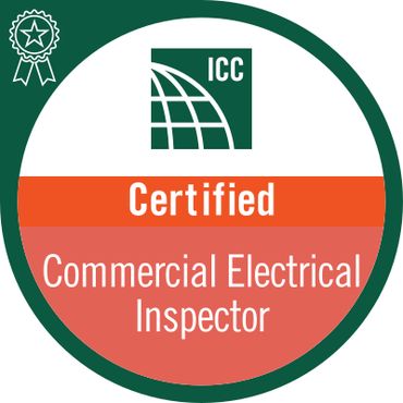 Certified Commercial Electrical Inspector badge.