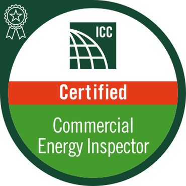 Certified Commercial Energy Inspector badge.