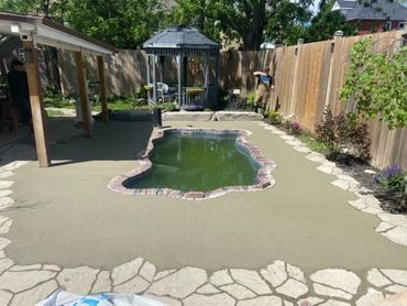 Outdoor pool concrete work
