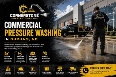 Commercial pressure washing service in Durham, NC.