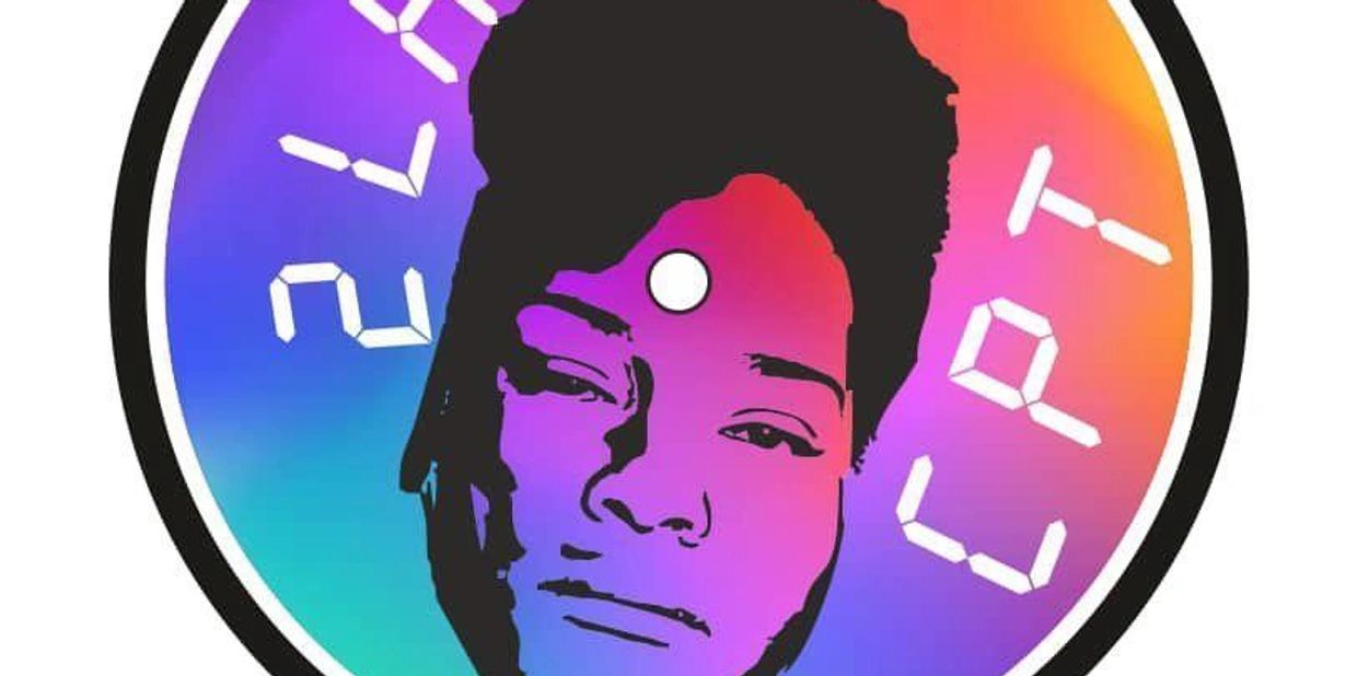 Artistic face overlay with digital numbers on a vibrant gradient background.