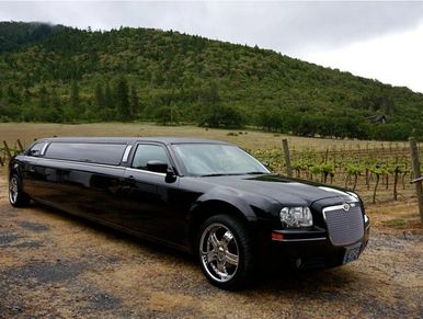 Limo at a winery during a wine tour day