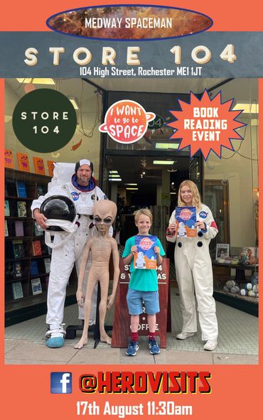 Our first EVER book reading at Store 104 in Rochester, Kent. This was one of many promo posters sen