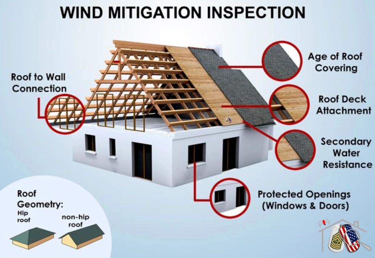 Wind Mitigation Inspection areas covered on insurance discount form