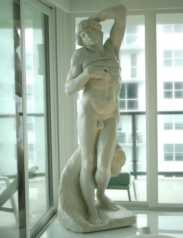 Full-length view of Dying Slave monumental plaster cast after Michelangelo