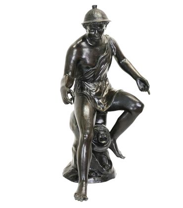 Frontal view of Neapolitan Fisherman, a 19th-century Italian Grand Tour bronze by Giorgio Sommer of