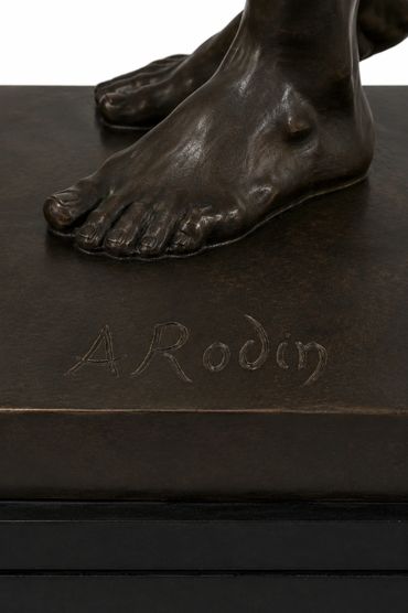 The Age of Bronze after Auguste Rodin, cast A. Rodin signature detail on plinth