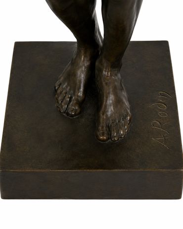 The Age of Bronze after Auguste Rodin, feet and bronze plinth detail