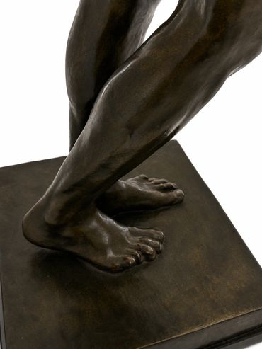 The Age of Bronze after Auguste Rodin, crossed legs and feet detail