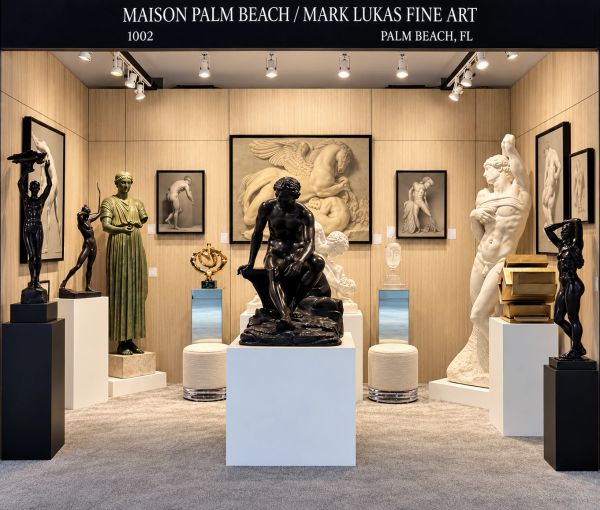 Maison Palm Beach exhibition booth at The Palm Beach Show with fine art and sculpture