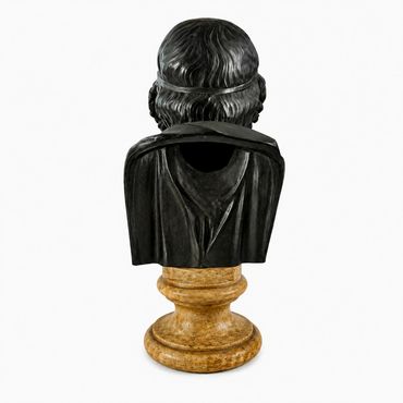 Homer, Italian Grand Tour bronze bust, full rear view showing draped shoulders