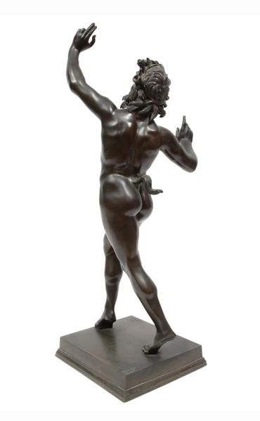 Dancing Faun by Fonderia Chiurazzi, bronze sculpture after the antique, alternate full-figure view