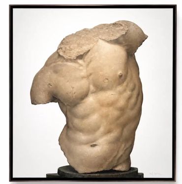 Gaddi Torso by Philip Melville Courtney, oil on canvas after the antique, framed painting of a class