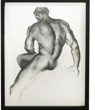 Gesture by Philip Melville Courtney, 2025 charcoal drawing on paper, previously handled by Maison Pa
