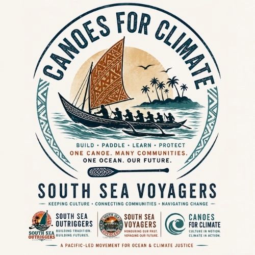 Logo of Canoes for Climate by South Sea Voyagers promoting ocean and climate justice.