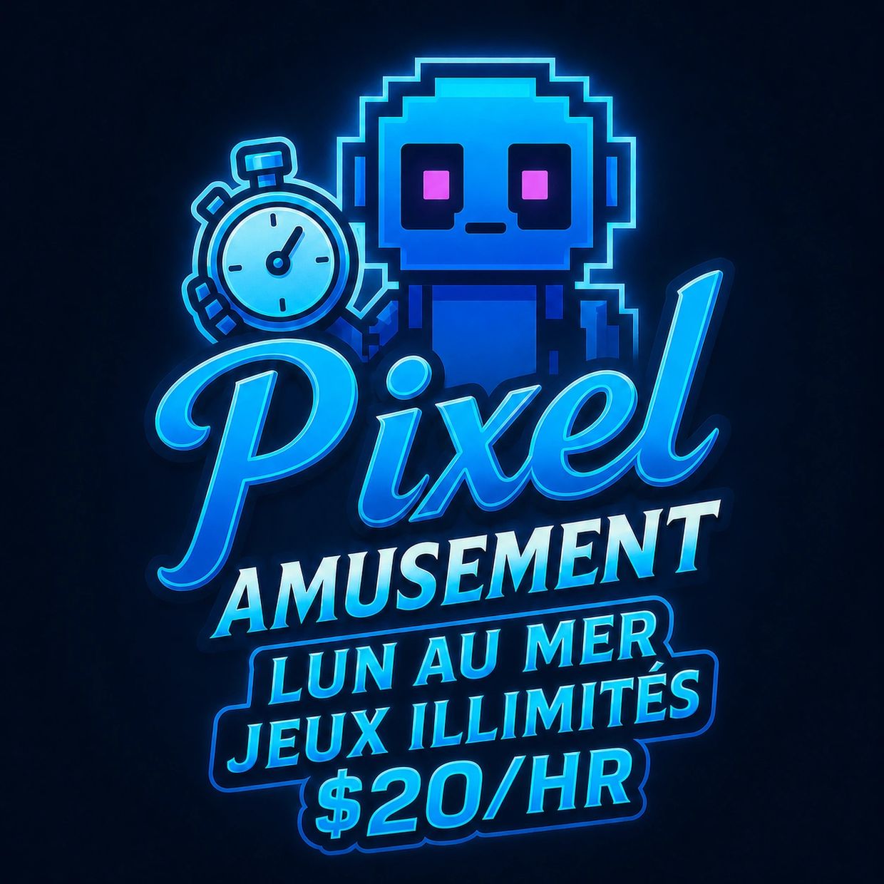 Promotion du Lundi au Mercredi, $20 de l'heure pour jouer et accumuler des points
