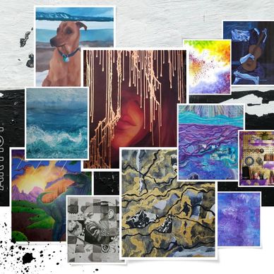 Artist portfolio photo collage of Angie Clark, aka MsPhaerie