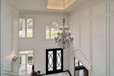 Foyer with exquisite chandelier