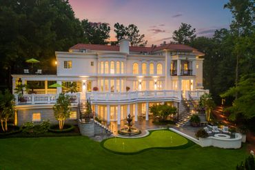Exterior backyard paradise with putting green