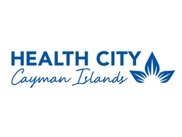 Logo for Health City Cayman Islands featuring a blue lotus flower.