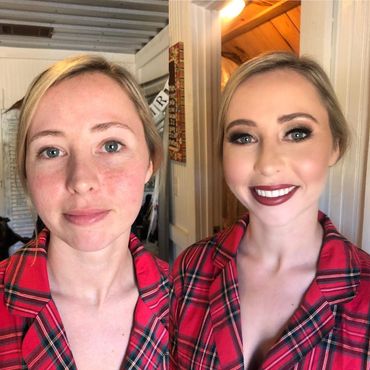 Bombshell Creations onsite hair and makeup artists. Professional makeup. Bridal hairstyles.