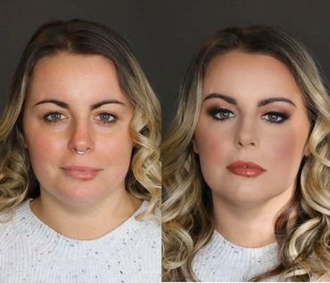 Bombshell Creations onsite hair and makeup artists. Professional makeup. Bridal hairstyles.