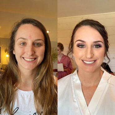 Bombshell Creations onsite hair and makeup artists. Professional makeup. Bridal hairstyles.