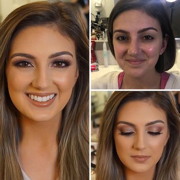 Bombshell Creations onsite hair and makeup artists. Professional makeup. Bridal hairstyles.