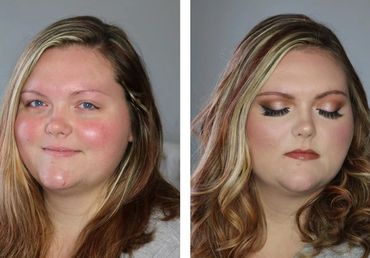 Bombshell Creations onsite hair and makeup artists. Professional makeup. Bridal hairstyles.