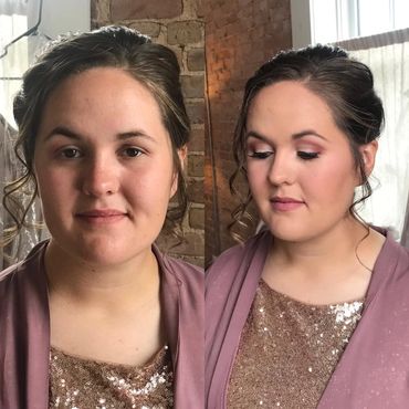 Bombshell Creations onsite hair and makeup artists. Professional makeup. Bridal hairstyles.