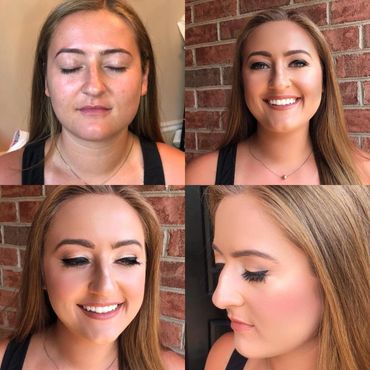 Bombshell Creations onsite hair and makeup artists. Professional makeup. Bridal hairstyles.