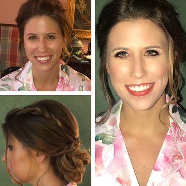 Bombshell Creations onsite hair and makeup artists. Professional makeup. Bridal hairstyles.