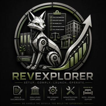 RevExplorer logosunda robot tilki ve büyüyen grafik