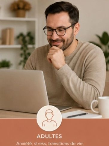Homme adulte travaillant sur un ordinateur portable.