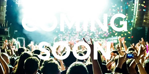 People at a concert with the words 'coming soon' across the image