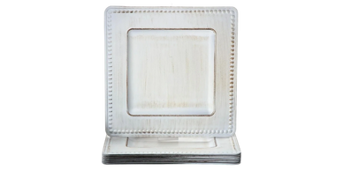 square silver charger plate rental