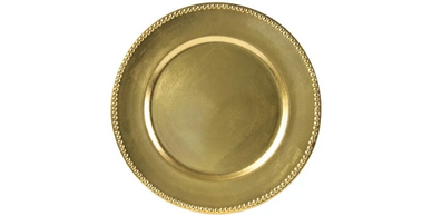 gold charger plate rental