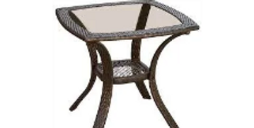 Wicker Glass Side Table