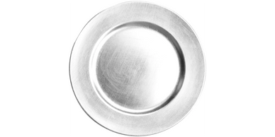 silver charger plate rental