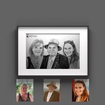 Familie zeichnen - Familienportrait zeichnen lassen - Familienbild gezeichnet