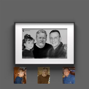 Familie zeichnen - Familienportrait zeichnen lassen - Familienbild gezeichnet