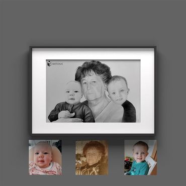 familie zeichnen familienportrait zeichnen lassen familienbild gezeichnet
