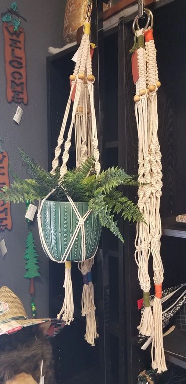 locally made Truckee Crafts macrame plant hangers string hand made