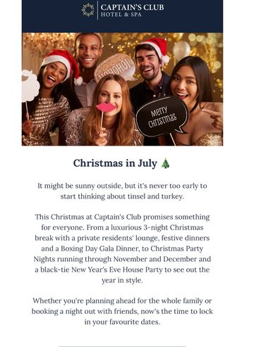 Captain's Club Hotel - Seasonal Newsletter