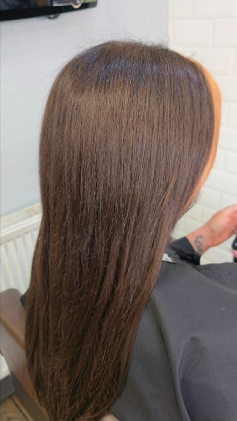 Long brunette hair extensions by alice woolf