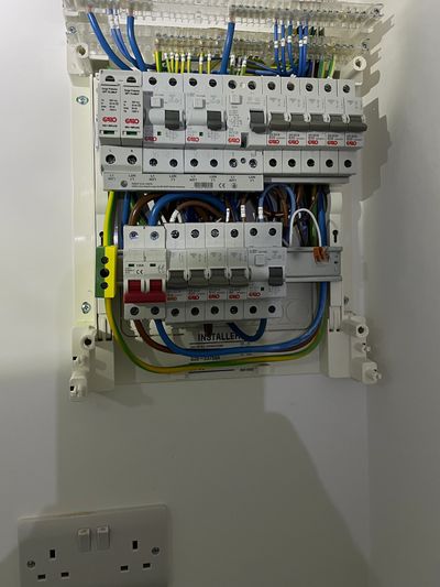 New domestic fuse board without cover