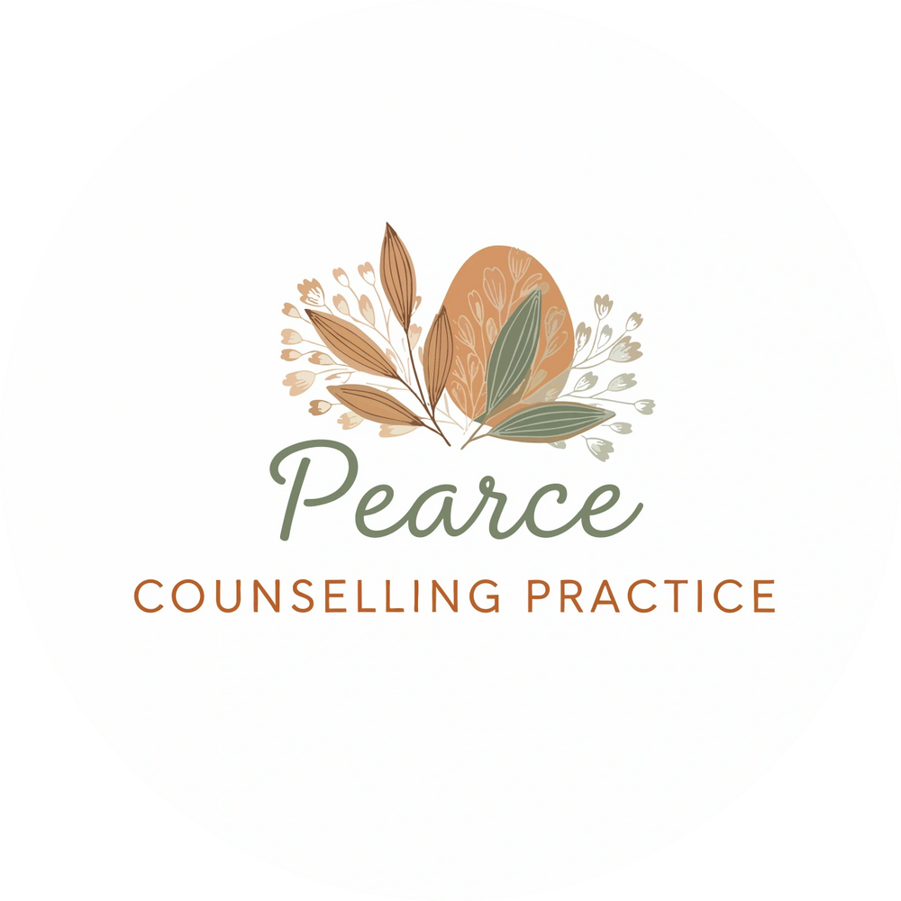 Logo for Pearce Counselling Practice with floral design.