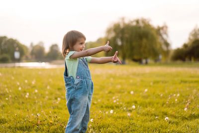 Little girl in field