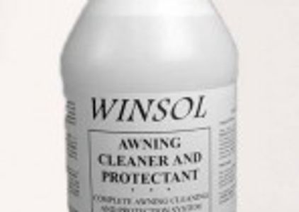 Winsol Awning cleaner and protectant goes on second. Use this product on your vinyl fabrics.