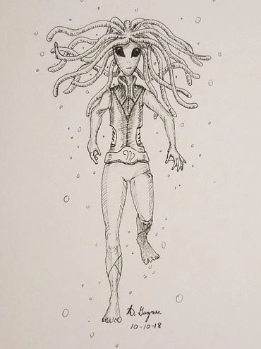 From my story "Ghosts" in Footprints. Saelf, the protagonist.